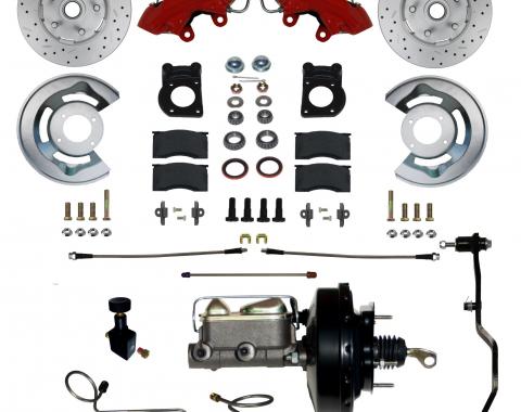 Leed Brakes Power Front Kit with Drilled Rotors and Red Powder Coated Calipers RFC0003-3405AX