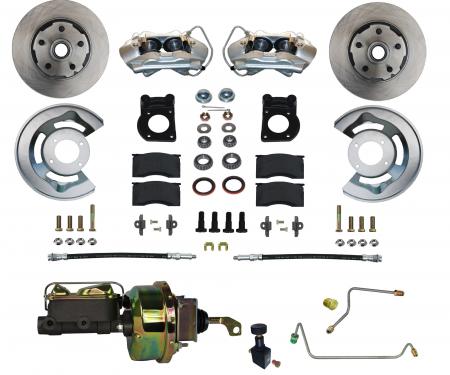 Leed Brakes 1964-1966 Ford Mustang Power Front Kit with Plain Rotors and Zinc Plated Calipers FC0001-H405M