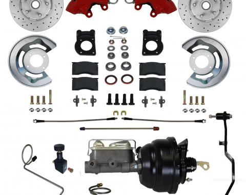 Leed Brakes Power Front Kit with Drilled Rotors and Red Powder Coated Calipers RFC0003-X405MX