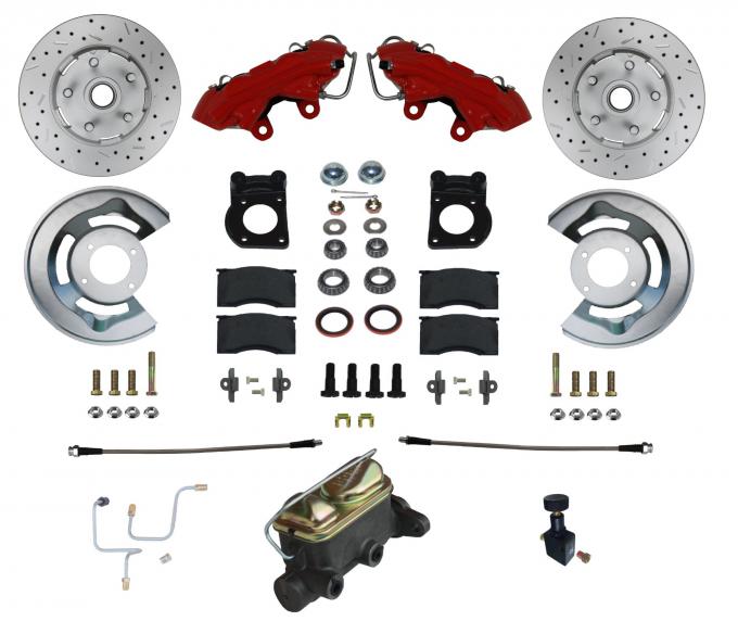 Leed Brakes Manual Front Kit with Drilled Rotors and Red Powder Coated Calipers RFC0001-405X