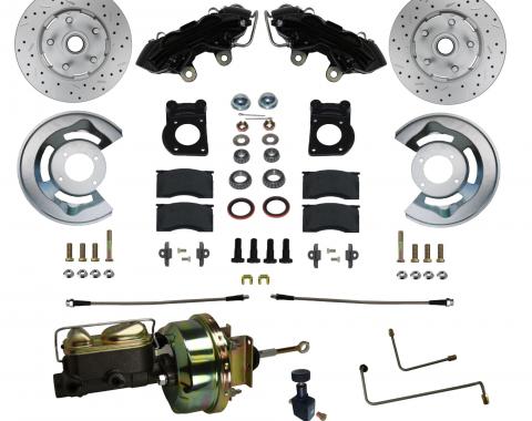 Leed Brakes 1964-1966 Ford Mustang Power Front Kit with Drilled Rotors and Black Powder Coated Calipers BFC0001-H405AX