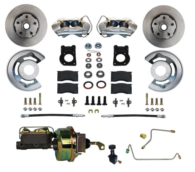 Leed Brakes 1964-1966 Ford Mustang Power Front Kit with Plain Rotors and Zinc Plated Calipers FC0001-H405M