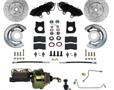 Leed Brakes 1964-1966 Ford Mustang Power Front Kit with Drilled Rotors and Black Powder Coated Calipers BFC0001-H405MX