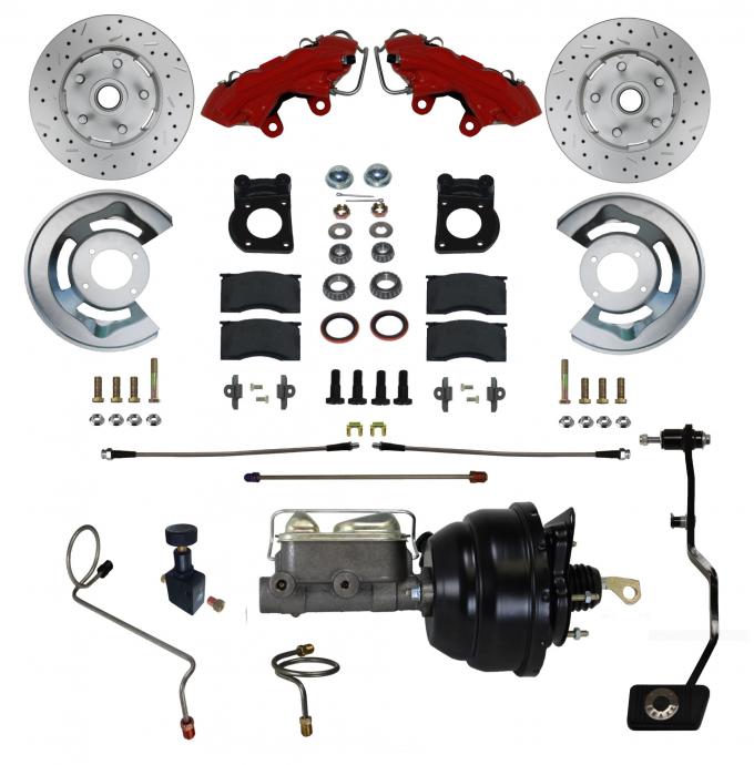 Leed Brakes Power Front Kit with Drilled Rotors and Red Powder Coated Calipers RFC0002-X405MX
