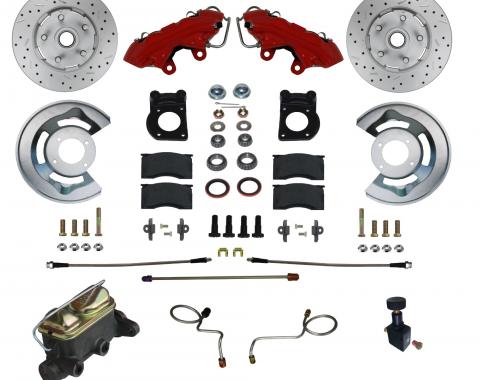 Leed Brakes Manual Front Kit with Drilled Rotors and Red Powder Coated Calipers RFC0003-405X