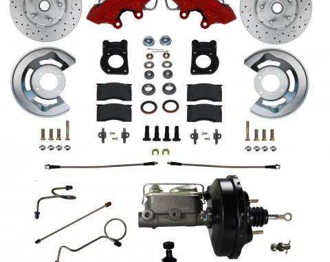 Leed Brakes Power Front Kit with Drilled Rotors and Red Powder Coated Calipers RFC0004-W405X