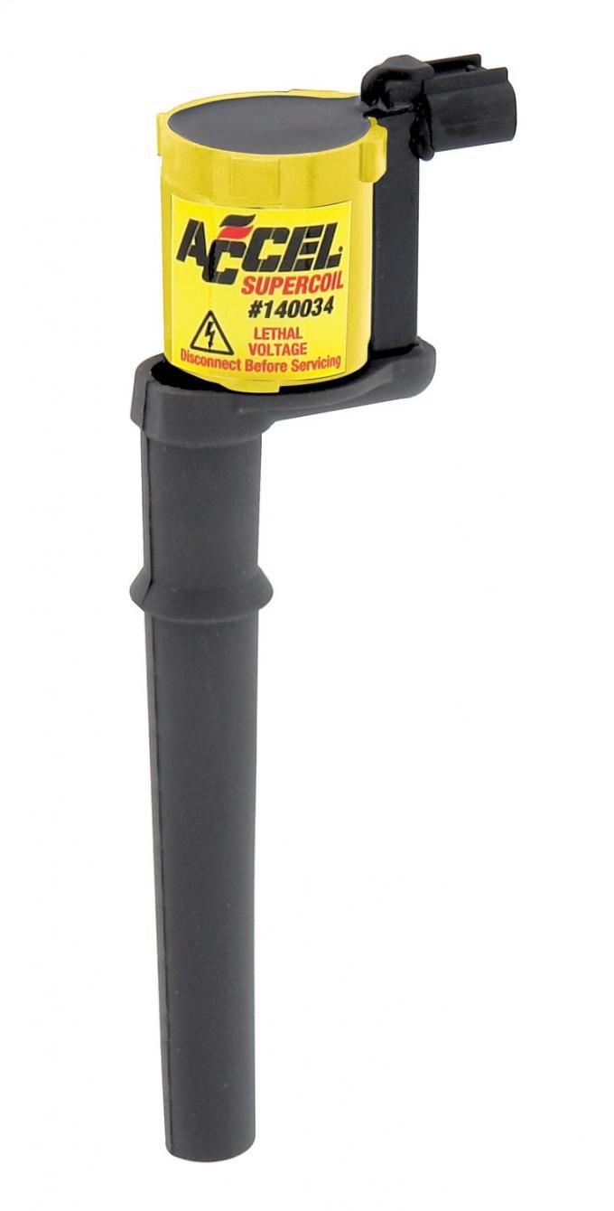 Accel Ignition Coil, SuperCoil, 1997-2011 Ford 4.6L/5.4L 4-Valve Modular Engines, Yellow, Individual 140034