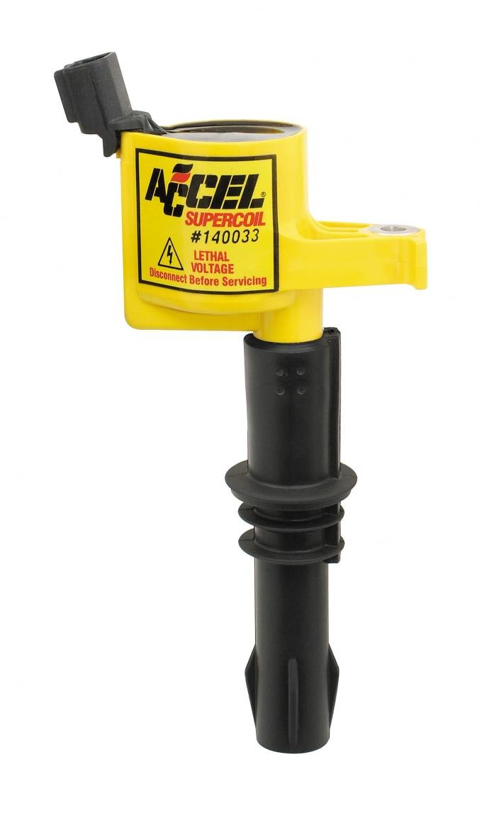 Accel Ignition Coil, SuperCoil, 2004-2008 Ford 4.6L/5.4L/6.8L 3-Valve Engines, Yellow -Individual 140033