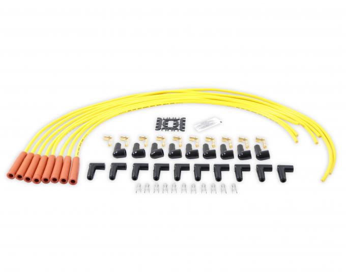 Accel Spark Plug Wire Set, 8mm, Yellow with Orange Straight Boots 4038