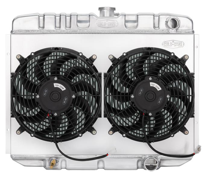 Cold Case Radiators 67-70 Mustang SB 24 Inch Aluminum Performance Radiator And Dual 12 Inch Fan Kit MT FOM587K