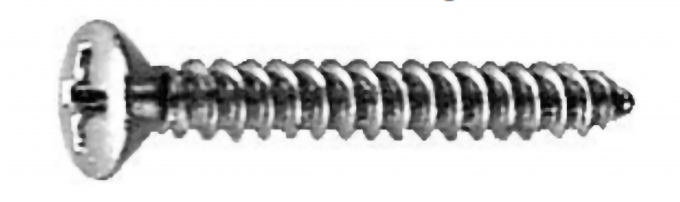 #8 X 1'' (#6 HD) PHILLIPS OVAL HEAD TS - CHROME Machine Screw