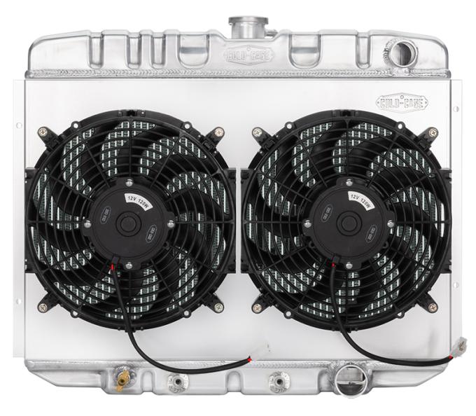 Cold Case Radiators 67-70 Mustang SB 24 Inch Aluminum Performance Radiator And Dual 12 Inch Fan Kit AT FOM587AK