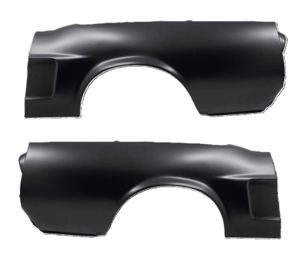 Redline Restomotive® 1968 Ford Mustang Convertible Left and Right Hand Full Quarter Panel without Side Marker Indent (Late 68)