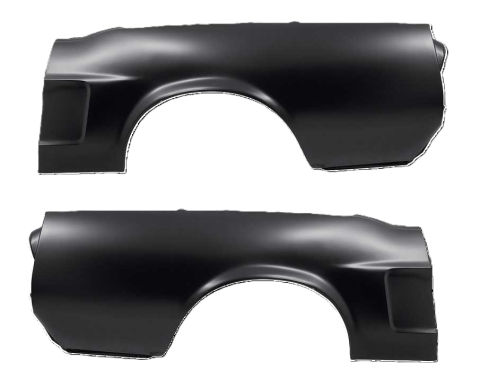 Redline Restomotive® 1968 Ford Mustang Convertible Left and Right Hand Full Quarter Panel without Side Marker Indent (Late 68)