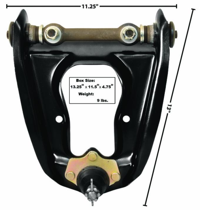 Dynacorn 67-73 Control Arm Upper w/Upgrade Rubber Bushing, Hd Shaft 3631JL