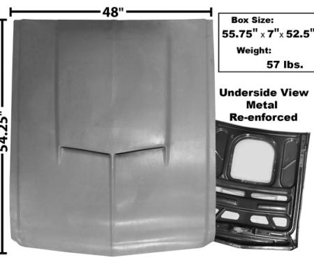 Dynacorn 67-68 F / B Fiberglass Hood w/Steel Brace-Smc Style 3641U