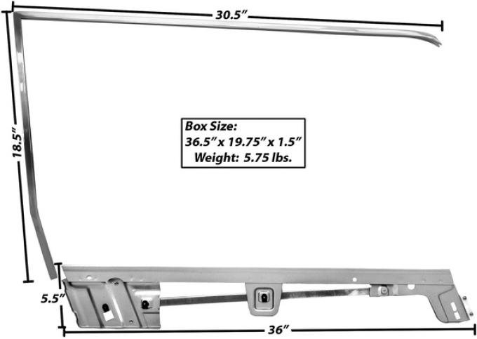 Dynacorn 67-68 Door Window Frame Kit RH Cp 3614AA