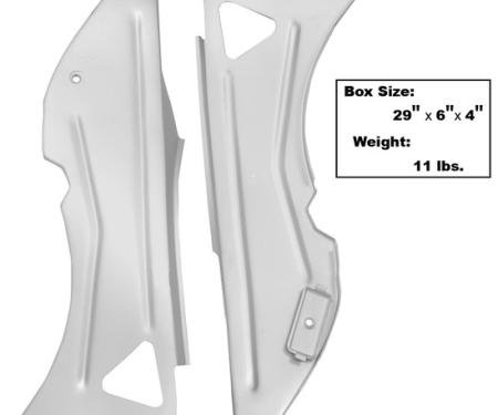 Dynacorn 69-70 Inner Quarter Structure Brace Convertible Weld-Thru Primer Pair 3644JWT