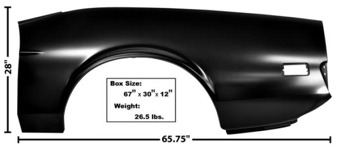 Dynacorn 71-73 Full Quarter Panel LH Convertible 3641KH