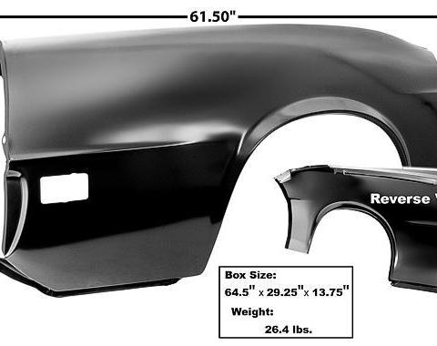 Dynacorn 70 Full Quarter Panel RH Convertible Weld-Thru Primer 3647WXWT