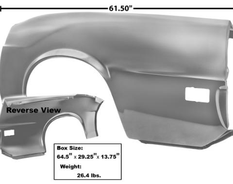 Dynacorn 70 Full Quarter Panel LH Convertible Weld-Thru Primer 3647XXWT