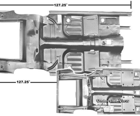 Dynacorn 65-66 Full Floor Panel Complete Convertible w/Frame Rail, Inner Rocker Weld-Thru Primer 3648SWT