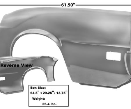 Dynacorn 70 Full Quarter Panel LH Convertible Weld-Thru Primer 3647XXWT