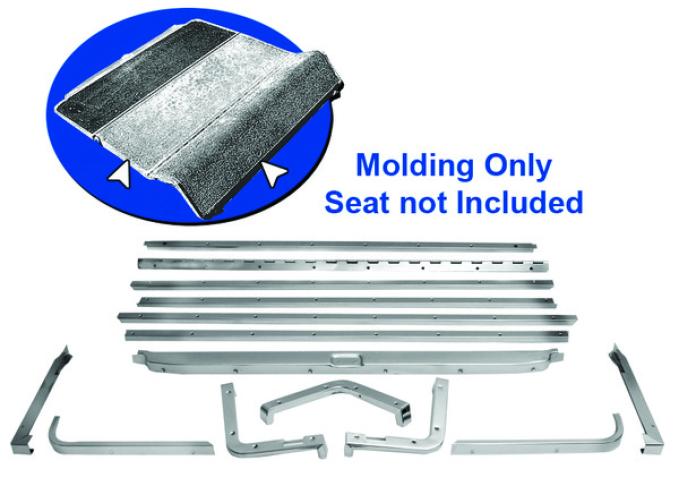 Dynacorn Fold Down Seat Moulding 65-68 F / B 14pcs Set w/o Recessed Strike Area M3507
