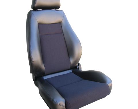 Procar Elite&trade; Vinyl/Velour Passenger-Right Black-Black Traditional Recliner Seat 80-1100-71R