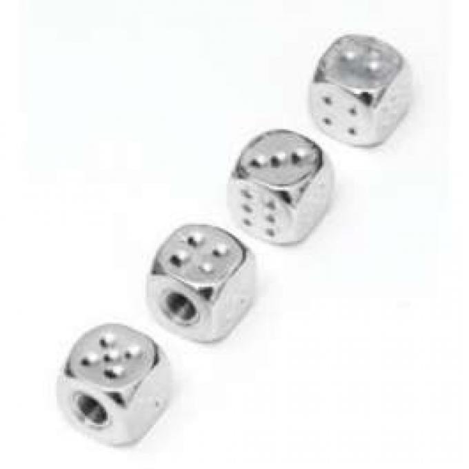 Dice Valve Stem Caps, Chrome