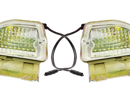 Redline Restomotive® 1970 Ford  Mustang (Except Shelby) Left and Right Hand Parking Lamp Assembly with Clear Lens