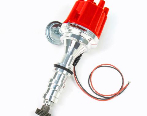 Pertronix Billet Distributor for Ford FE 352-428 Engines (Ignitor III) with Vacuum / Mechanical Advance, Red / Female D7133701