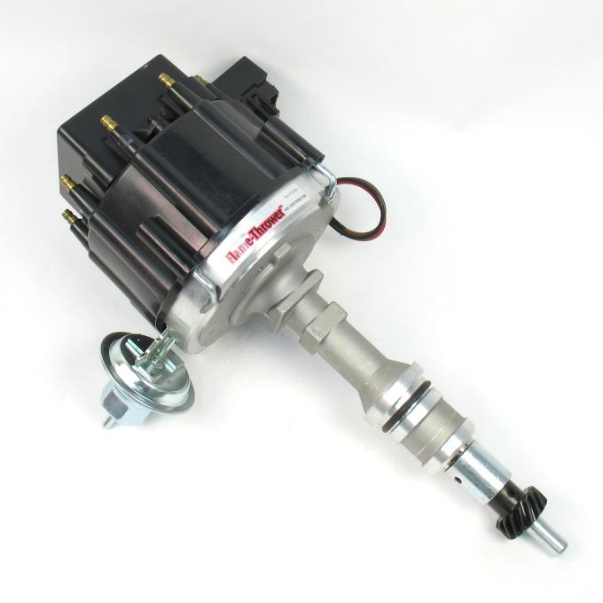 Pertronix Street Strip HEI Distributor for Ford Small Block Engines, 6.9A 4-Pin HEI Module / Black Cap D1350