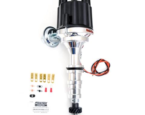 Pertronix Billet Distributor for Ford FE 352-428 Engines (Ignitor III) with Vacuum / Mechanical Advance, Black / Female D7133700