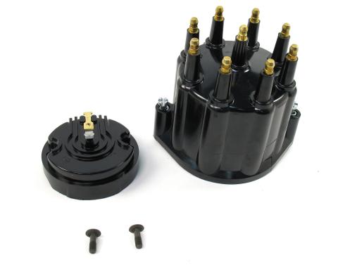 Pertronix Replacement Cap and Rotor Kit for 8 Cylinder Billet Distributors, Black / Male (Service Part Only) D600710