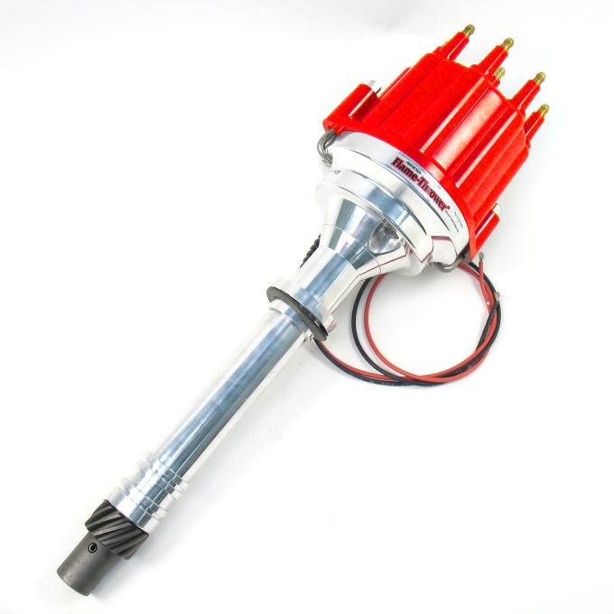 Pertronix Marine Billet Distributor for Chevrolet Small Block/Big Block Engines (Ignitor II), Red / Male D200811