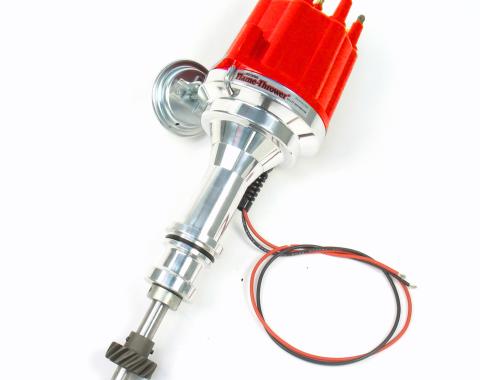 Pertronix Billet Distributor for Ford 351C Engines (Ignitor III) with Vacuum / Mechanical Advance, Red / Male D7132711