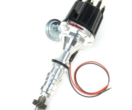 Pertronix Billet Distributor for Ford 352-428 Engines (Ignitor II) with Vacuum / Mechanical Advance, Black / Male D133710