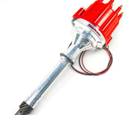 Pertronix Marine Billet Distributor for Chevrolet Small Block/Big Block Engines (Ignitor II), Red / Male D200811