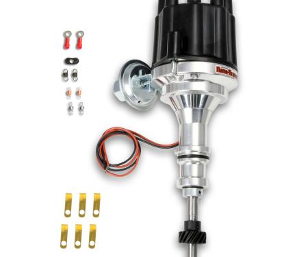 Pertronix Billet Distributor for Ford Small Block Engines (Ignitor II) with Vacuum / Mechanical Advance, Black / Female D130700