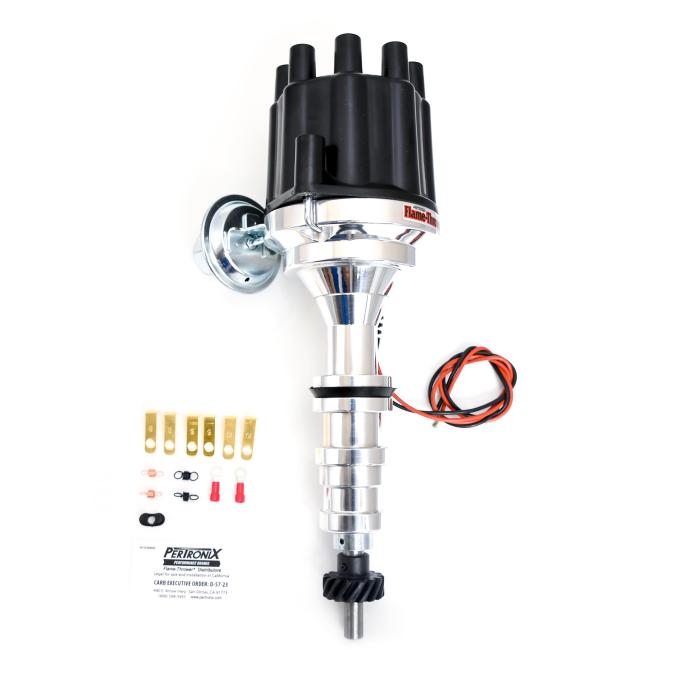 Pertronix Billet Distributor for Ford FE 352-428 Engines (Ignitor III) with Vacuum / Mechanical Advance, Black / Female D7133700