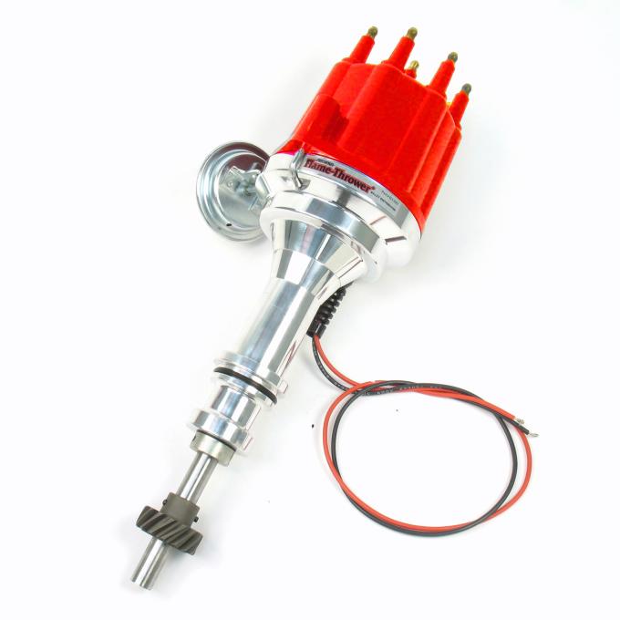 Pertronix Billet Distributor for Ford 351C Engines (Ignitor III) with Vacuum / Mechanical Advance, Red / Male D7132711