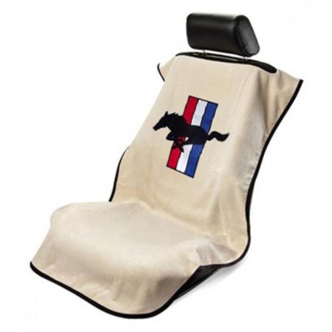 Seat Armour Mustang Pony, Seat Towel, Tan with Logo SA100MUST