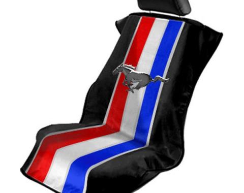 Seat Armour Mustang Pony Tribar, Seat Towel, Black with Logo SA100MUSTRP