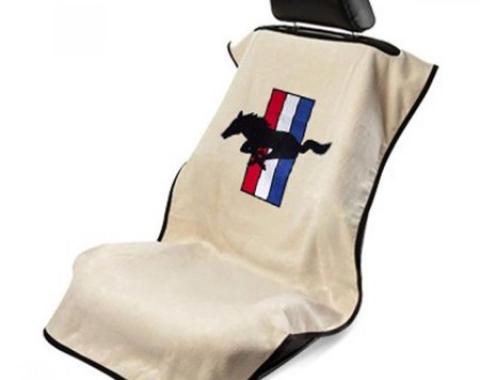 Seat Armour Mustang Pony, Seat Towel, Tan with Logo SA100MUST