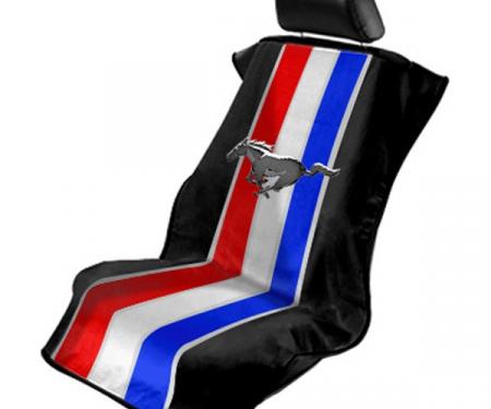 Seat Armour Mustang Pony Tribar, Seat Towel, Black with Logo SA100MUSTRP