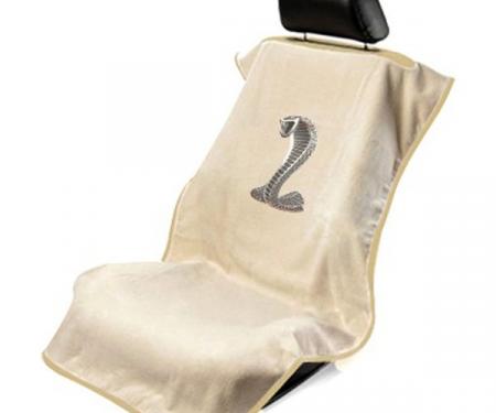 Seat Armour Mustang Cobra Seat Towel, Tan with Script SA100COBT