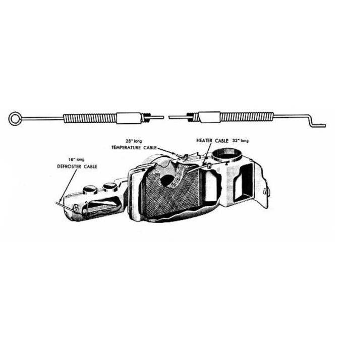 Daniel Carpenter 1965-66 Heater Control Cable Kit C5ZZ-18518