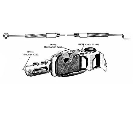 Daniel Carpenter 1965-66 Heater Control Cable Kit C5ZZ-18518
