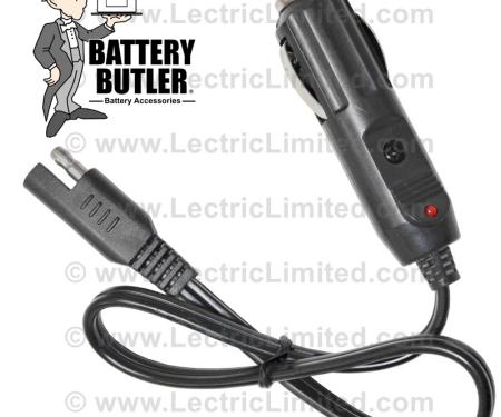 Lectric Limited 1929-2012 American Motors / Buick / Cadillac / Chevrolet / Chrysler / DeSoto / Dodge / Ford / GMC / Jeep / Mercury / Oldsmobile / Plymouth / Pontiac / Studebaker / Volkswagen Battery Butler – Cigarette Lighter & Power Plug Adapter BBPA101